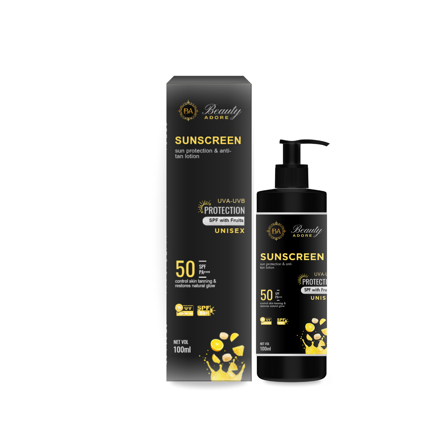 Beauty Adore Sun Screen With SPF and Fruits