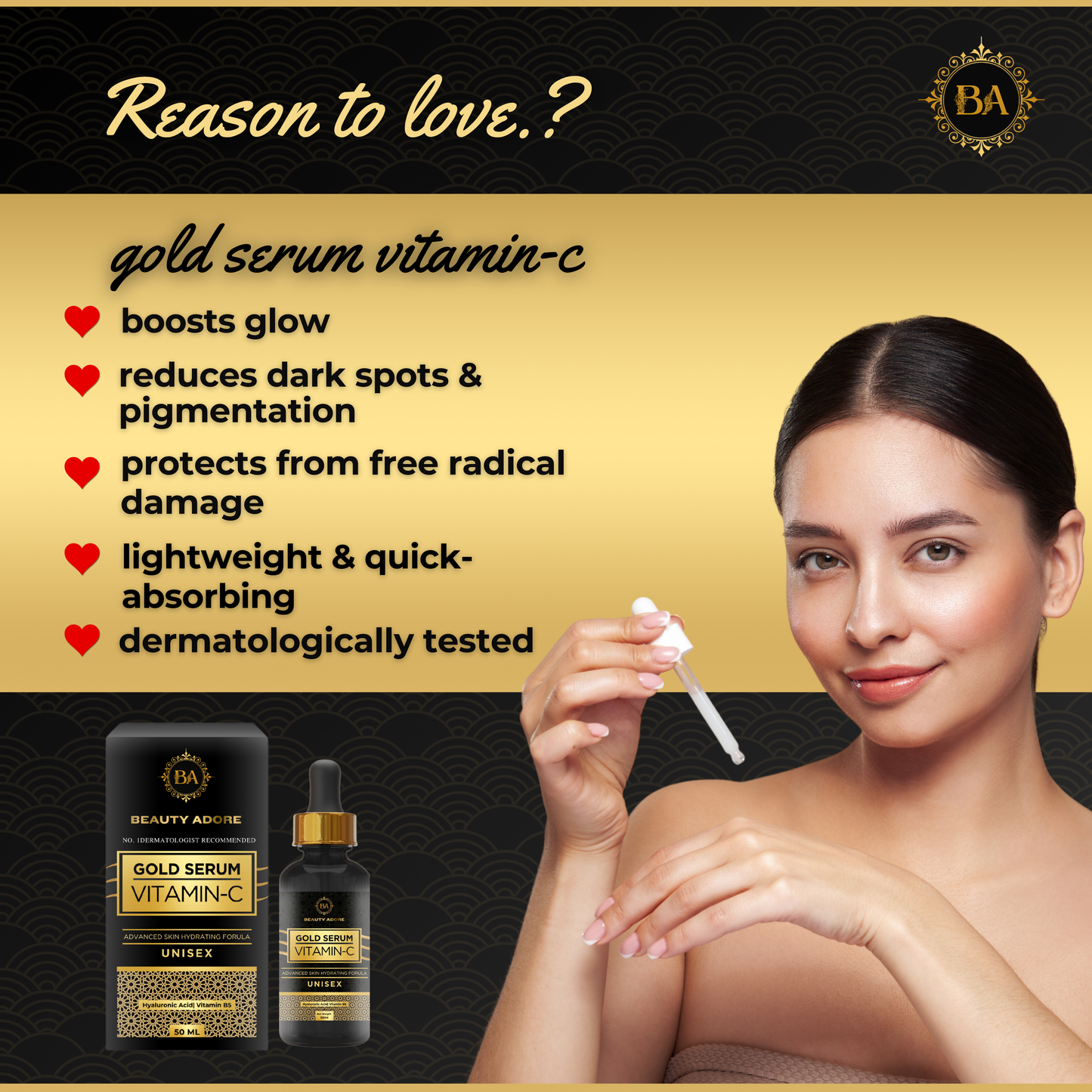 Beauty Adore Face Gold Serum 24K
