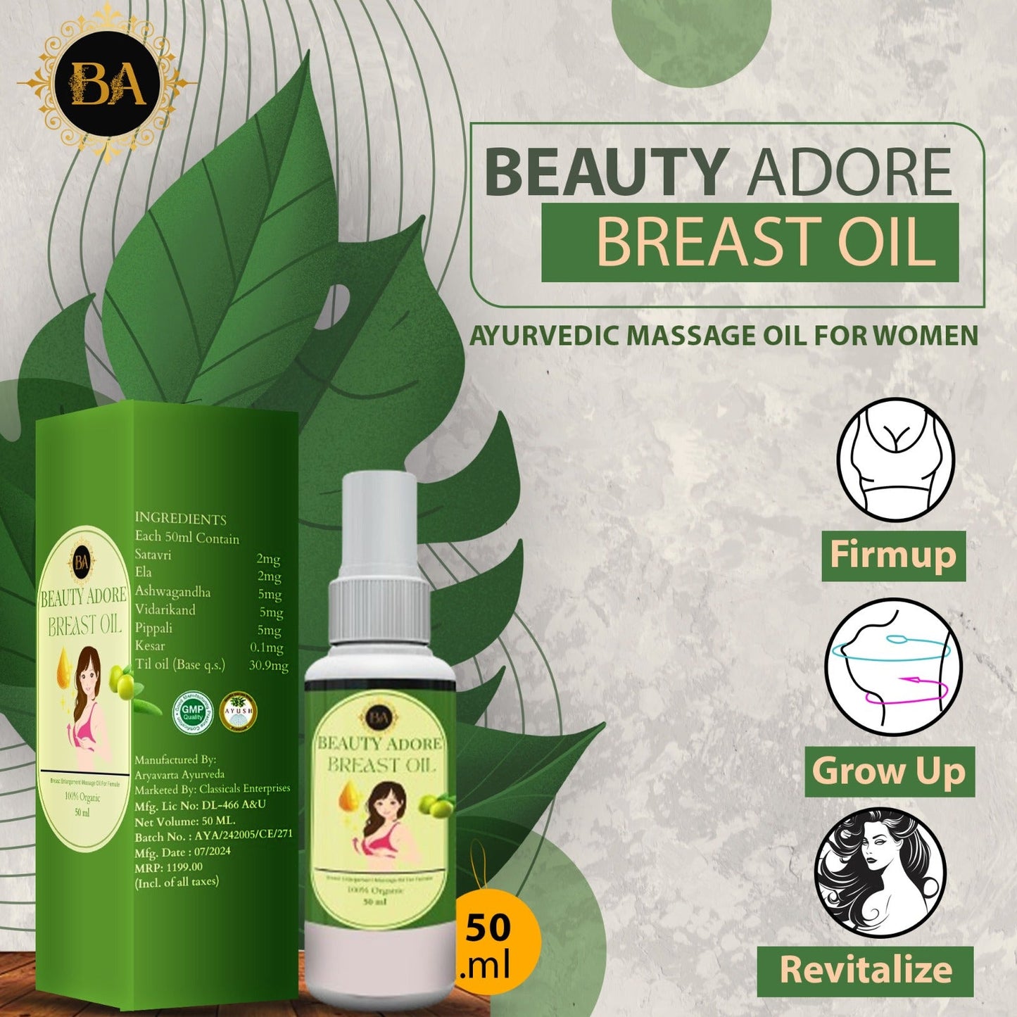 Beauty Adore Breast Enhance Massage Oil