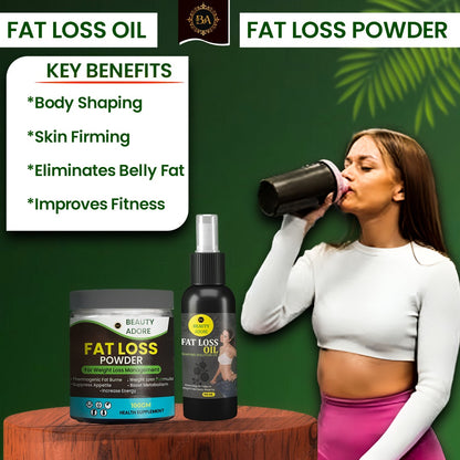 Beauty Adore Fat Loss Oil + Fat Loss Powder Super Saver combo