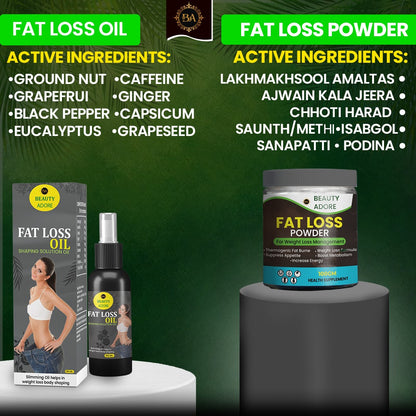 Beauty Adore Fat Loss Oil + Fat Loss Powder Super Saver combo
